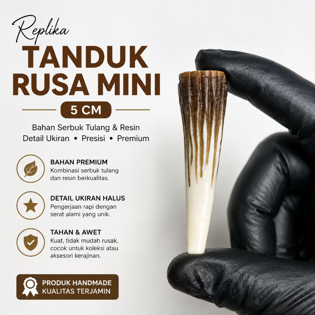 Pipa Rokok Tanduk Rusa Minimalis 5cm Kerajinan Replika DIY Aksesoris
