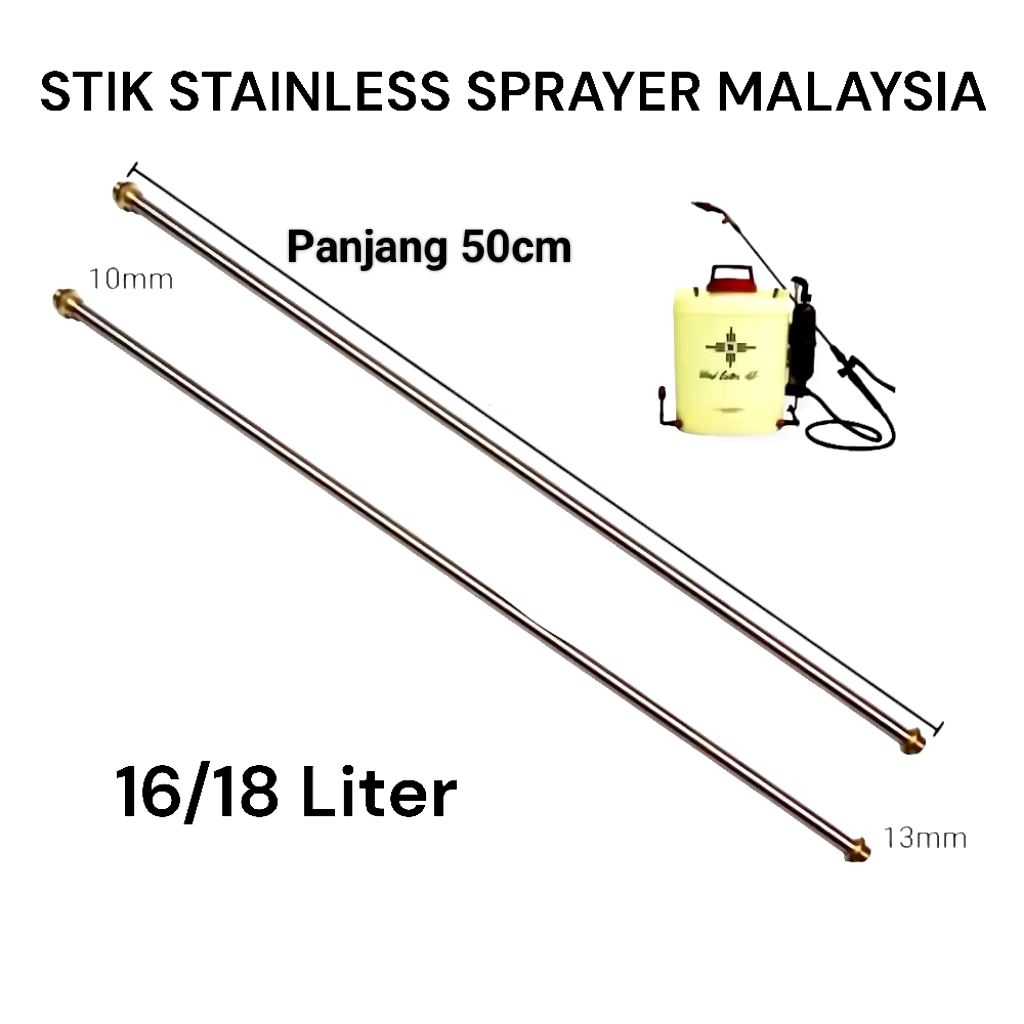 Stik sprayer malaysia pb16 stainless / pipa sprayer pb16 malaysia panjang 50cm