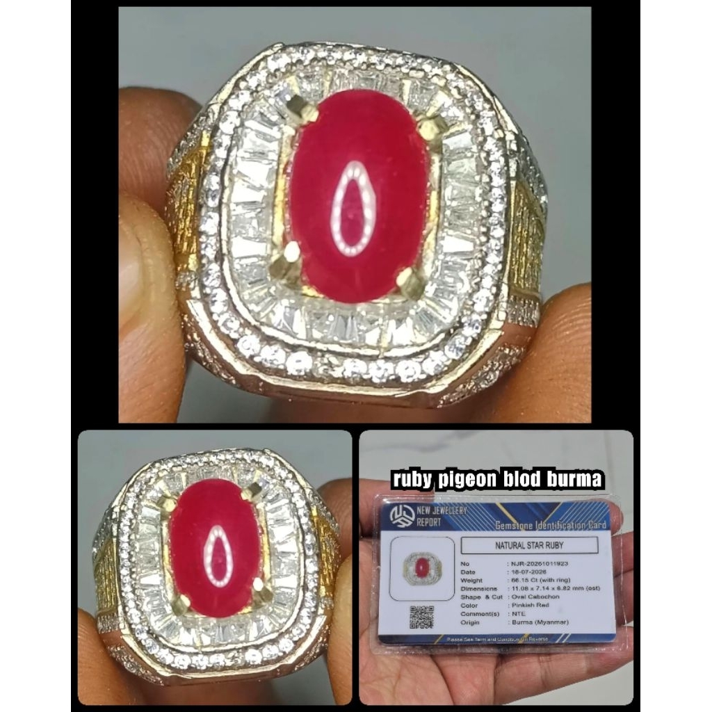 original batu ruby delima burma myanmar asli pigeon ya