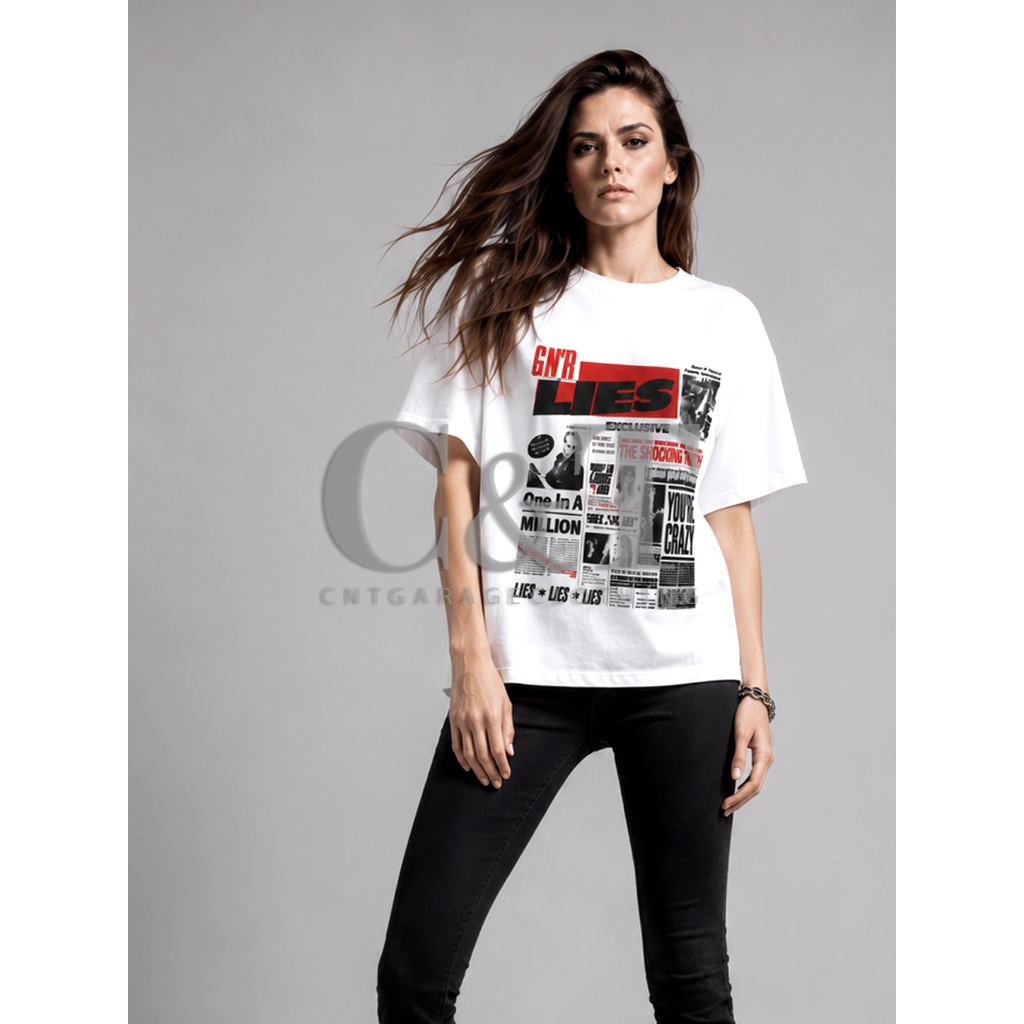 (Gratis Stiker) GNR LIES TSHIRT GUNS N ROSES TOUR  | GNR 011 | SHIRT TSHIRTS DISTRO KAOS VINTAGE | C