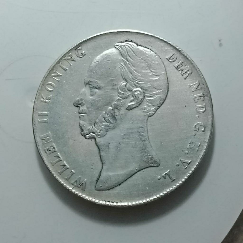 LANGKA 1842 KING WILLEM 2,5 GULDEN ERA BELANDA BAGUS DETAIL KOLEKSI KUNO BANYAK DICARI KOLEKTOR Stok