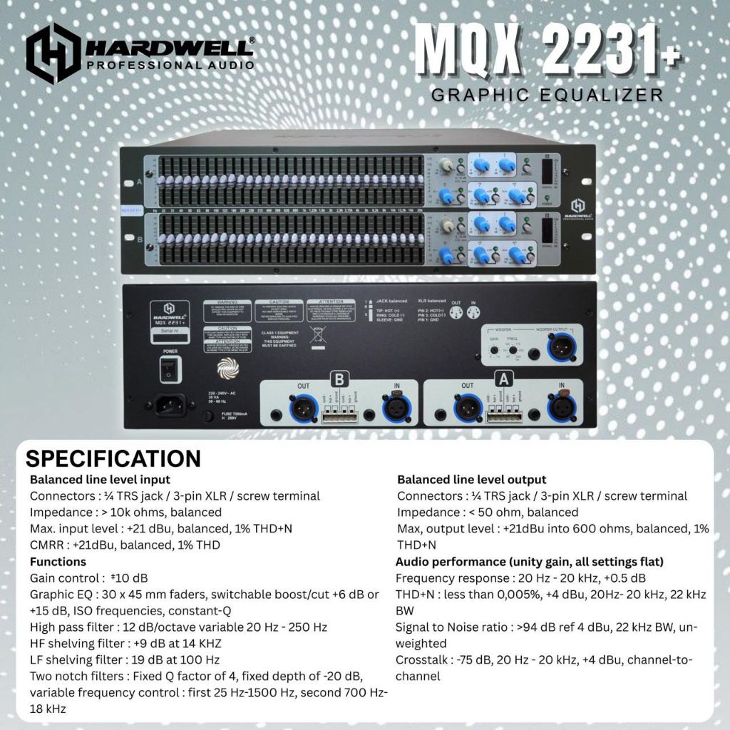 Equaliser Hardwell MQX 2231+ Sub / Equalizer Hardwell MQX 2231+ Original Hardwell