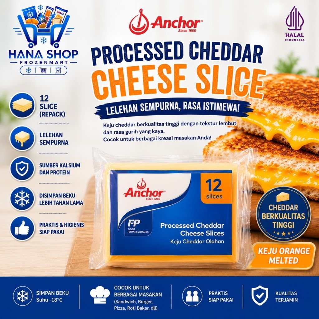 Keju Anchor Orange Slice Melted 12 Slice