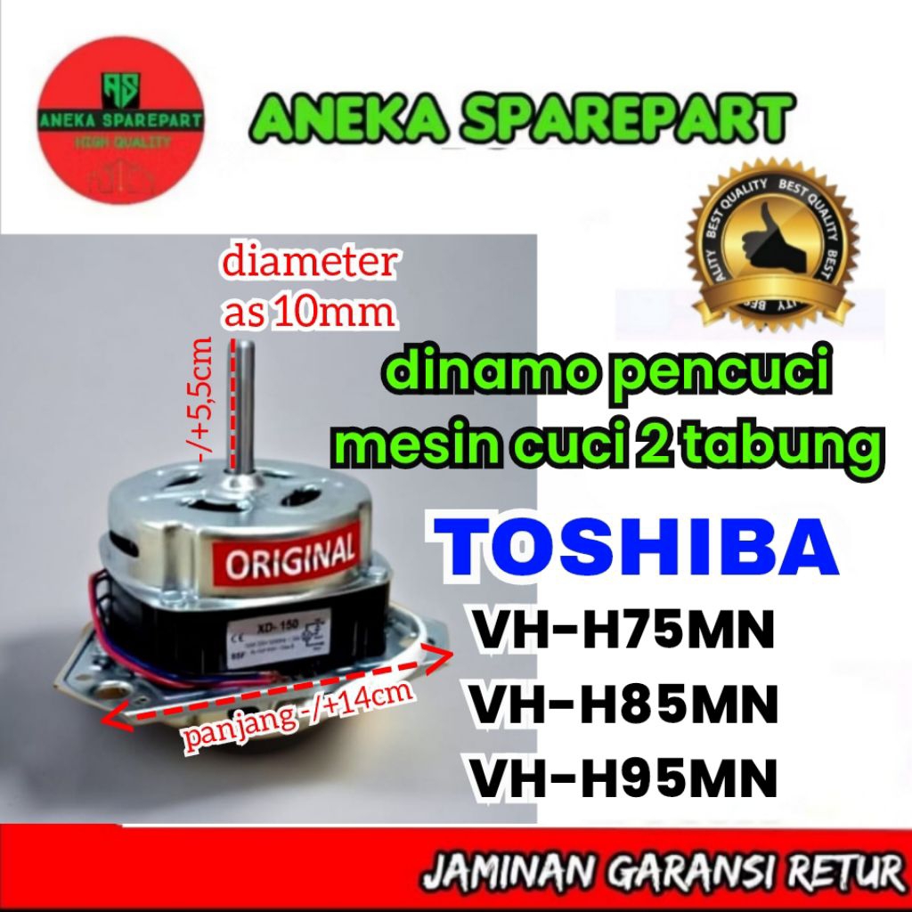 dinamo motor pencuci/wash mesin cuci toshiba vh-h75mn , vh-h85mn , vh-h95mn