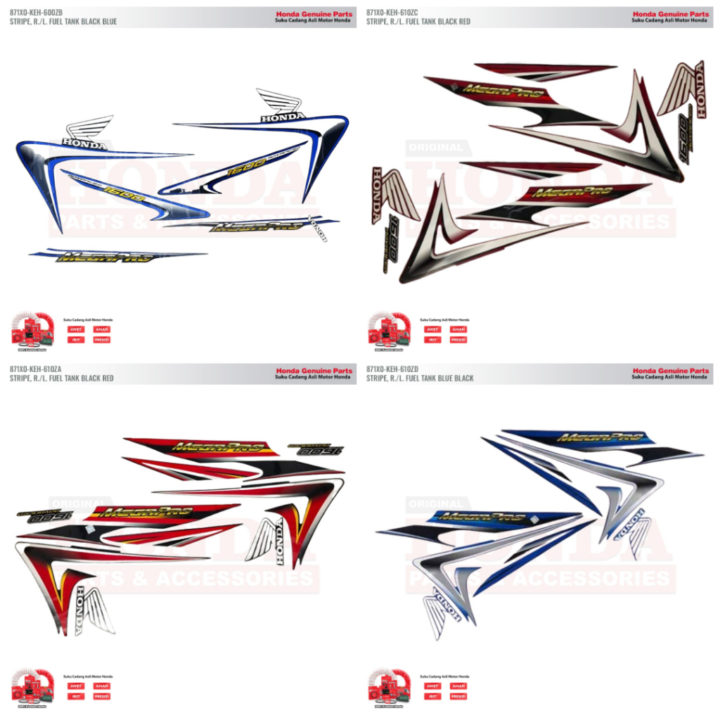 Stiker Body Honda MegaPro - 871X0KEH600ZB - 871X0KEH610ZA - 871X0KEH610ZC - 871X0KEH610ZD - STRIPE, 