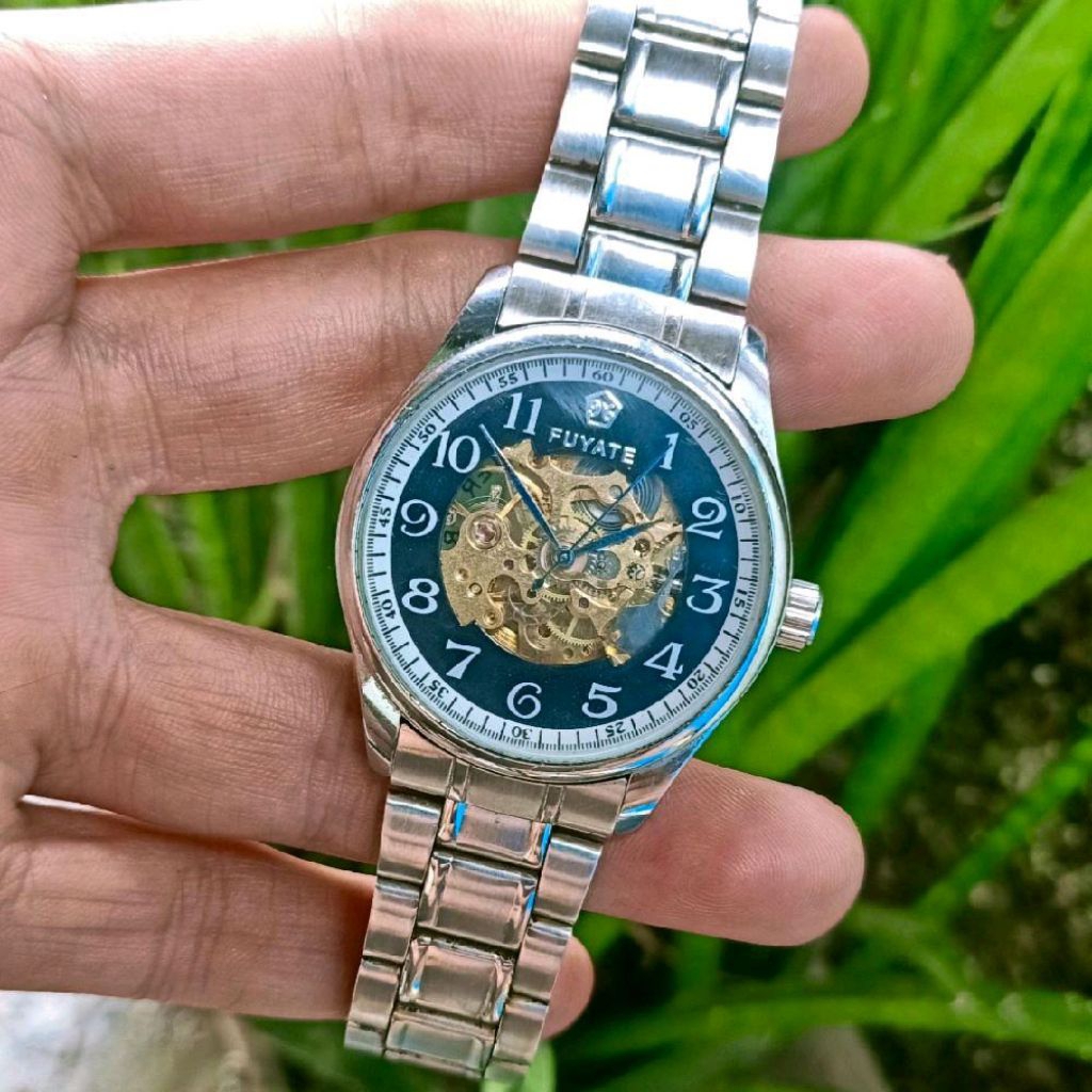 Jam Tangan Pria Original Fuyate Skeleton Matic