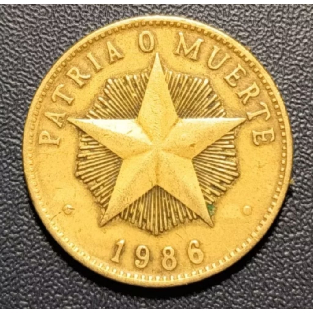 Uang Koin Kuno Kuba 1 Peso 1986 Bintang