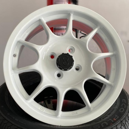 Velg Racing Clasic Ring 15 Brio Yaris Ignis Rep.Enkei IRS R15 pcd 4X100 Lebar 6,5 et 42 Warna Putih