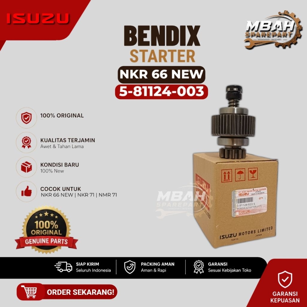 5-81124-003 | GIGI STARTER | BENDIX STARTER ( 11T ) | NKR 66 NEW | NKR 71 | NMR 71