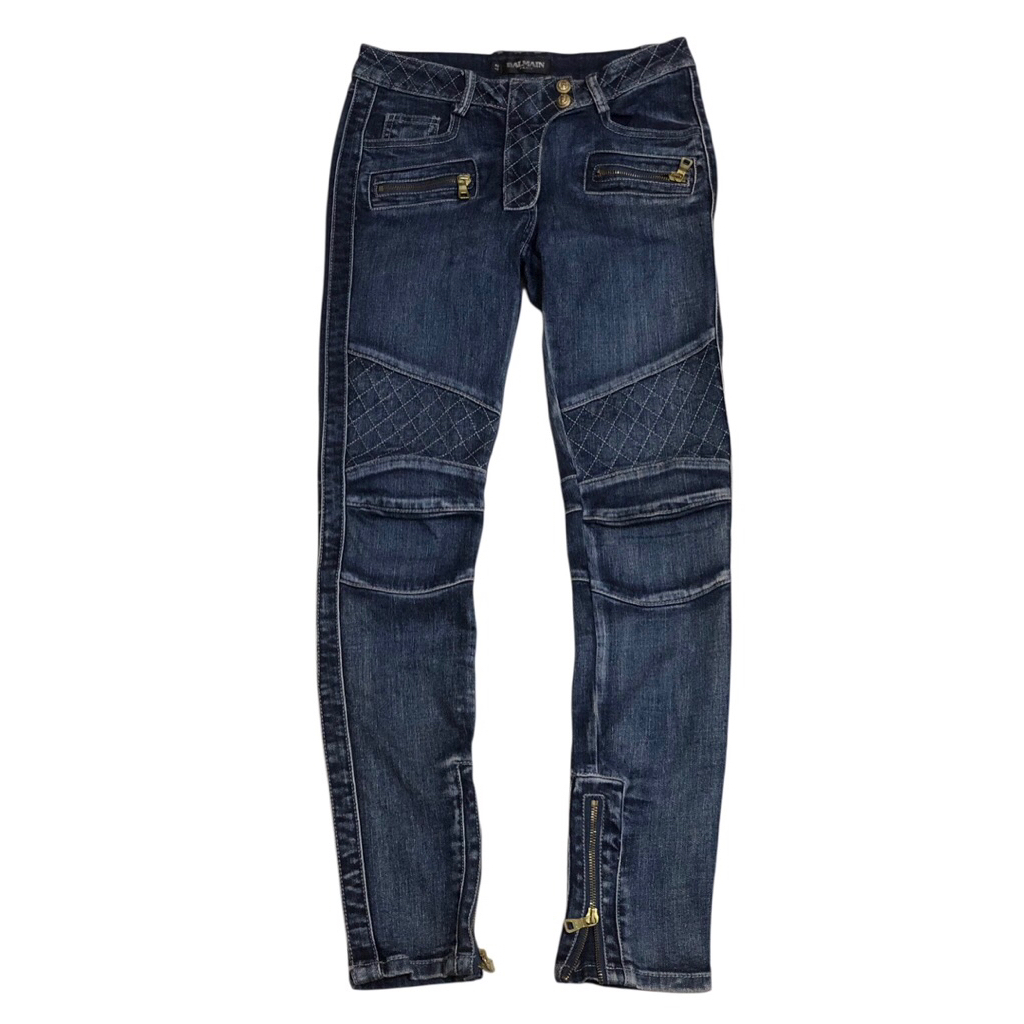 Balmain biker skinny denim jeans