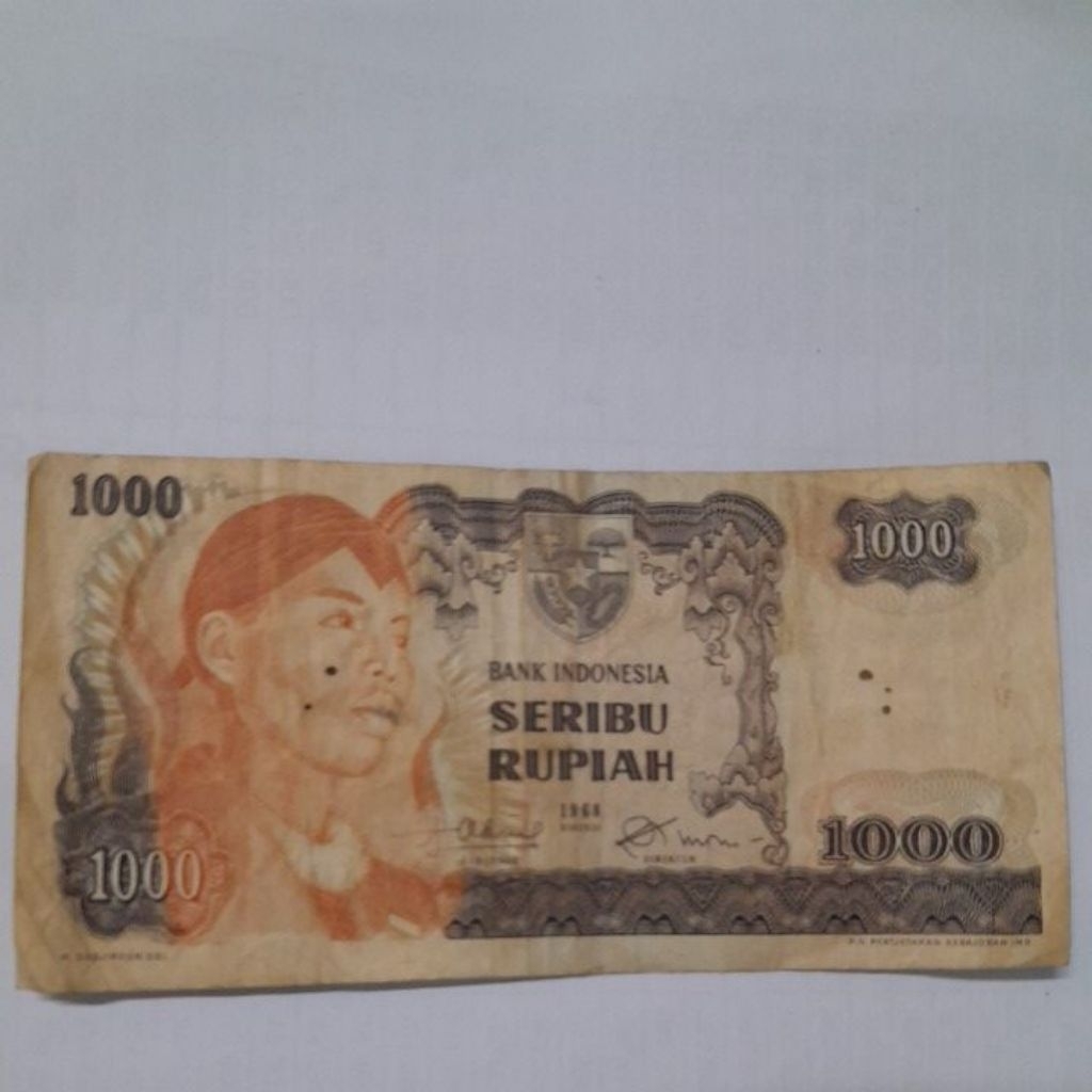 Uang Kuno 1000 Rupiah Sudirman Tahun 1968 utk koleksi