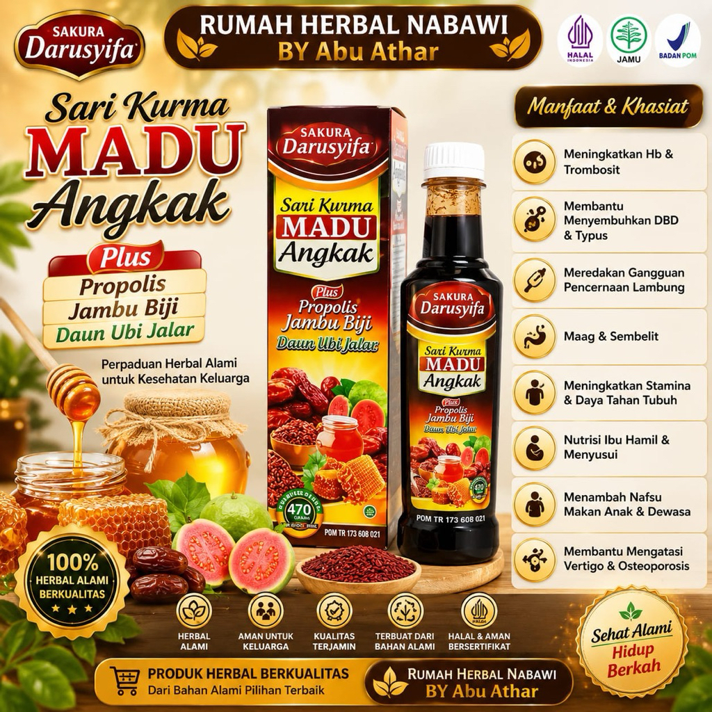 SAKURA ~ Sari kurma madu angkak terbaik semarang angkak darusyifa original 100%