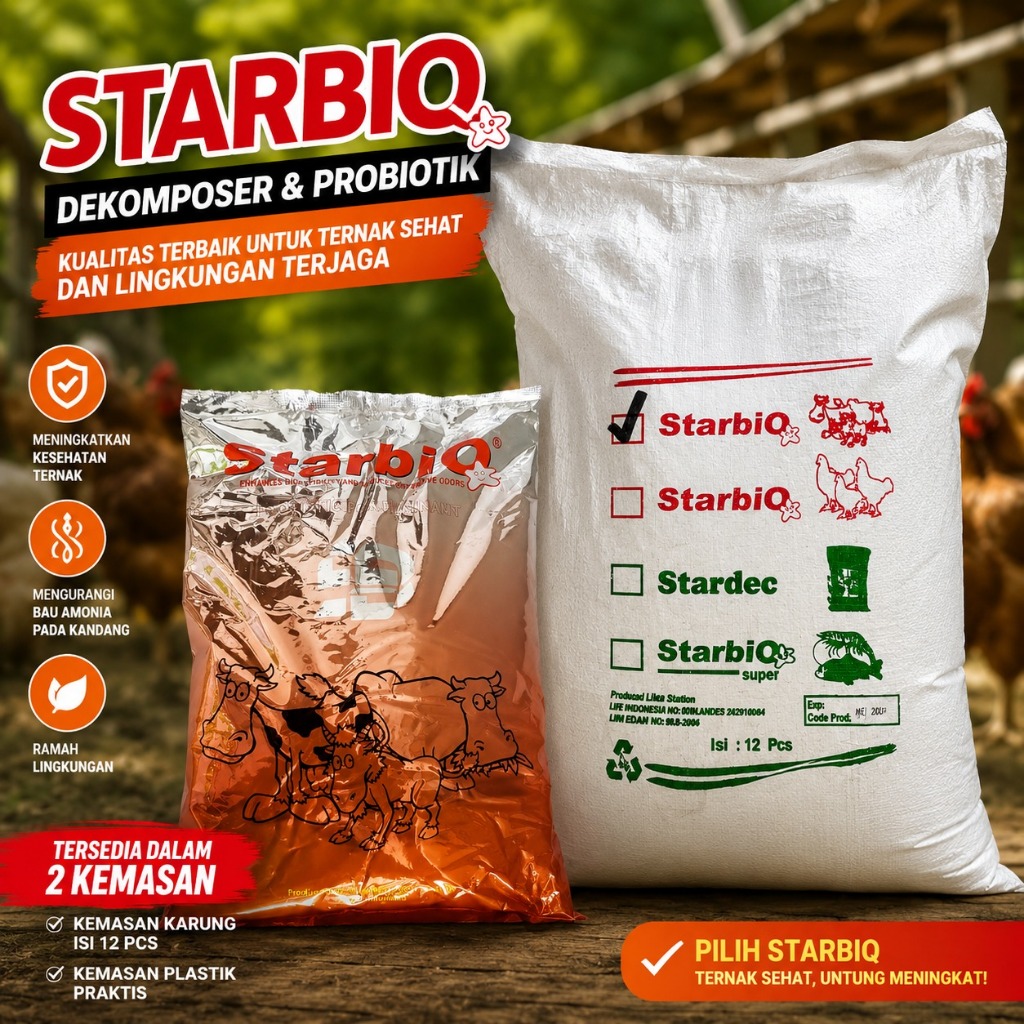 STARBIO RUMINANSIA Probiotik Dekomposer Mempermudah penyerapan pakan Meningkatkan Penggemukan Ternak