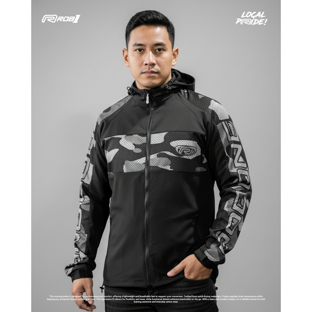JAKET ROB1 URBAN THROTTLE BLACK ON BLACK