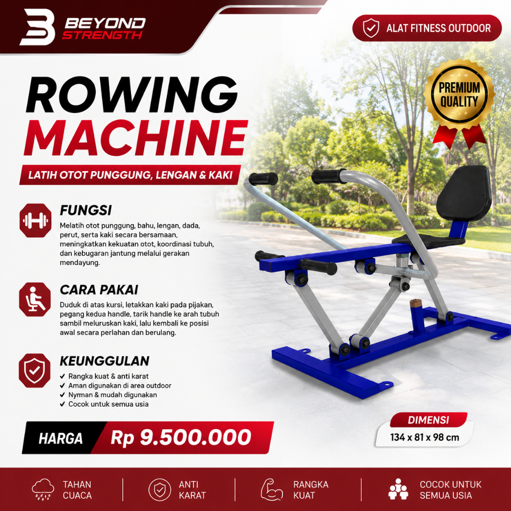 Alat Fitness Outdoor Rowing Machine | Outdoor Gym Equipment Komersial