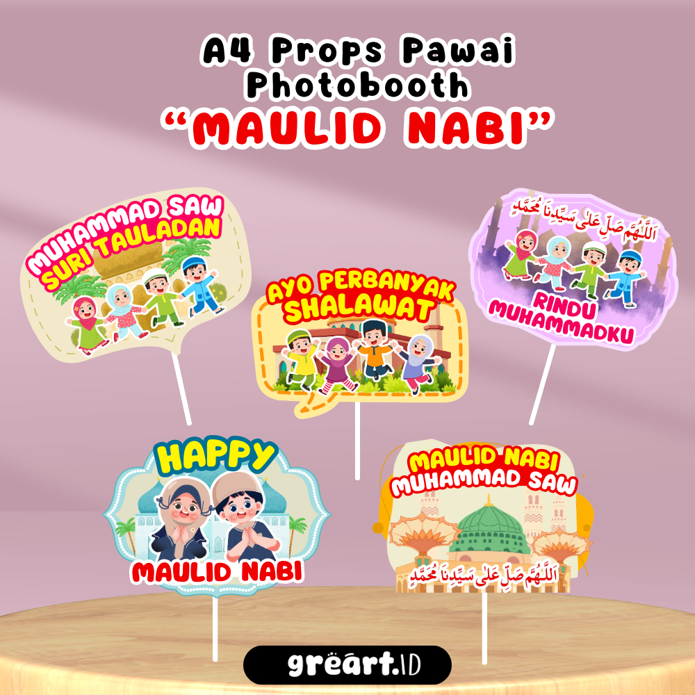 Maulid Nabi Kirab Pawai Props Photobooth A4 Dekorasi Maulid Nabi Muhammad