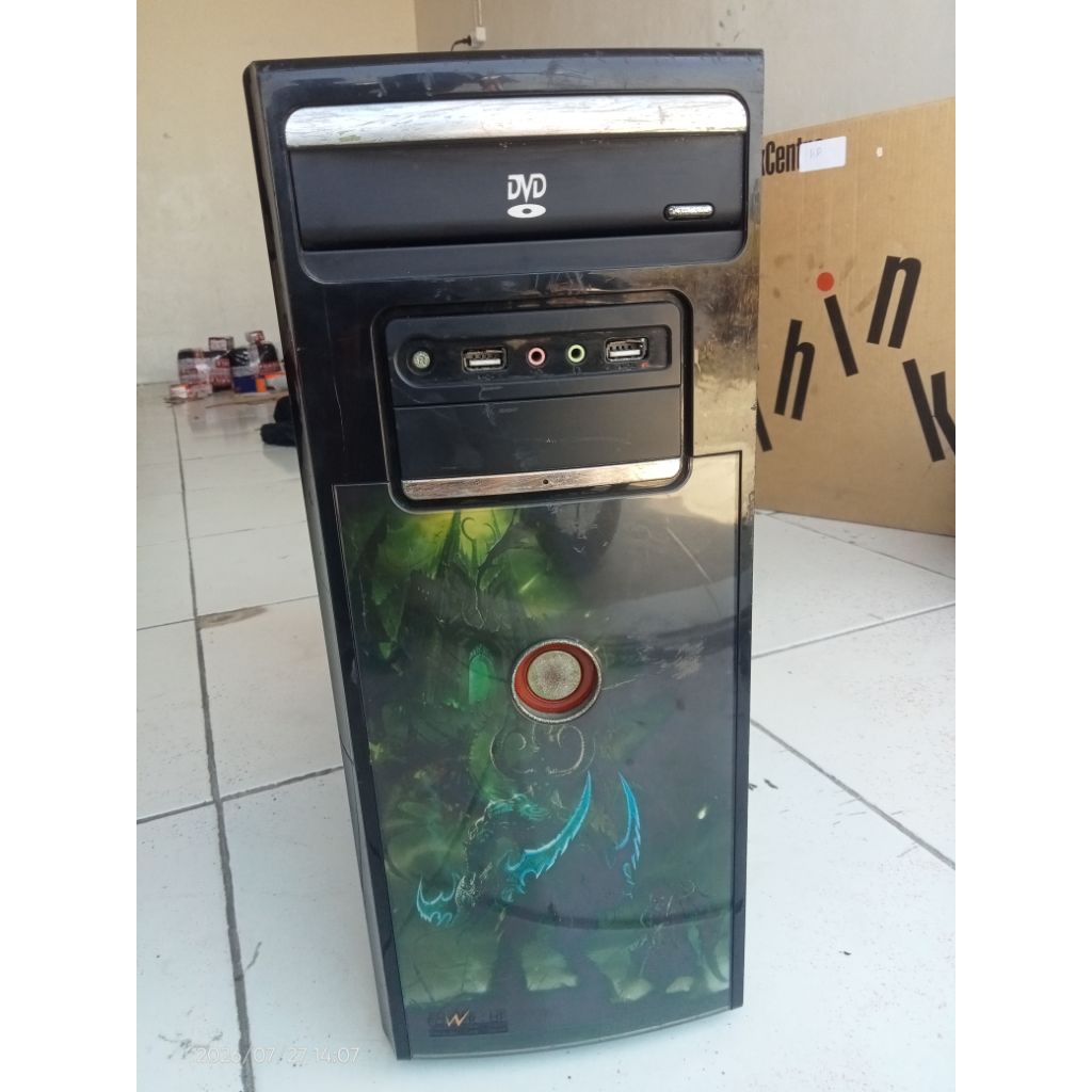 Casing CPU PC ATX Mid Tower Bekas – Siap Pakai | Ada DVD ROM & Fan Samping