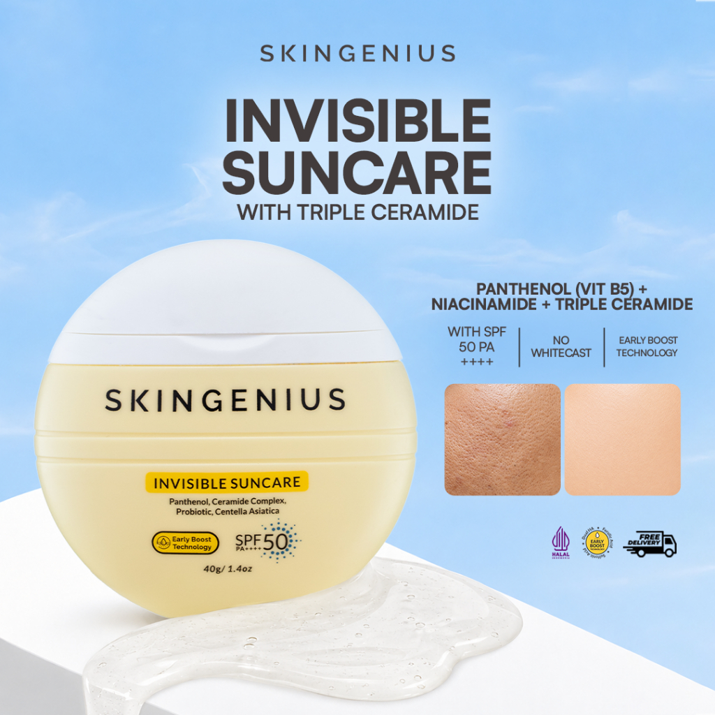 [SEPTEMBER SALE] SkinGenius Invisible Sunscreen SPF 50 PA+++ Untuk Kulit Sensitif dan Melindungi Kul