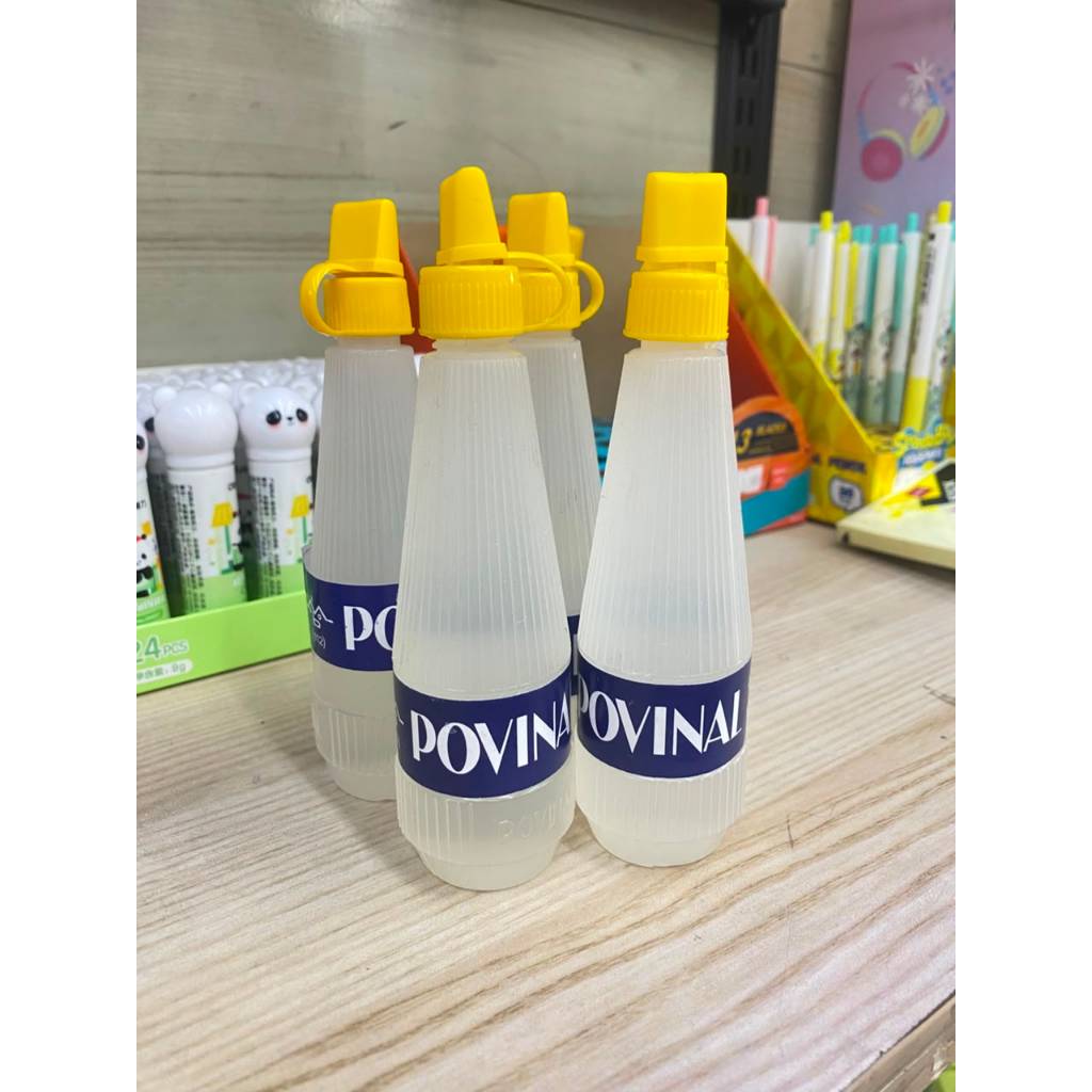 Lem Kertas Povinal Cair 75ml - Lem Cair Bening, Lem Kertas Serbaguna, Lem Slime