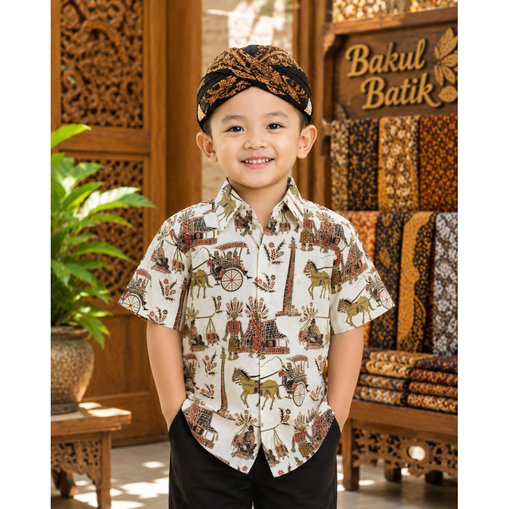 toko bakul batik,kemeja anak batik anak lengan pendek