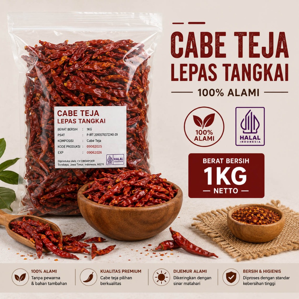 Cabe Rawit Teja Kering 1kg