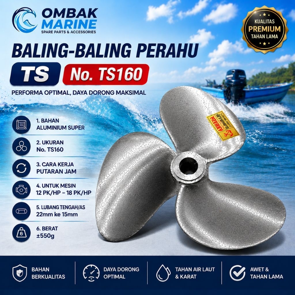 Kipas Perahu Baling baling Perahu Kapal No.TS160