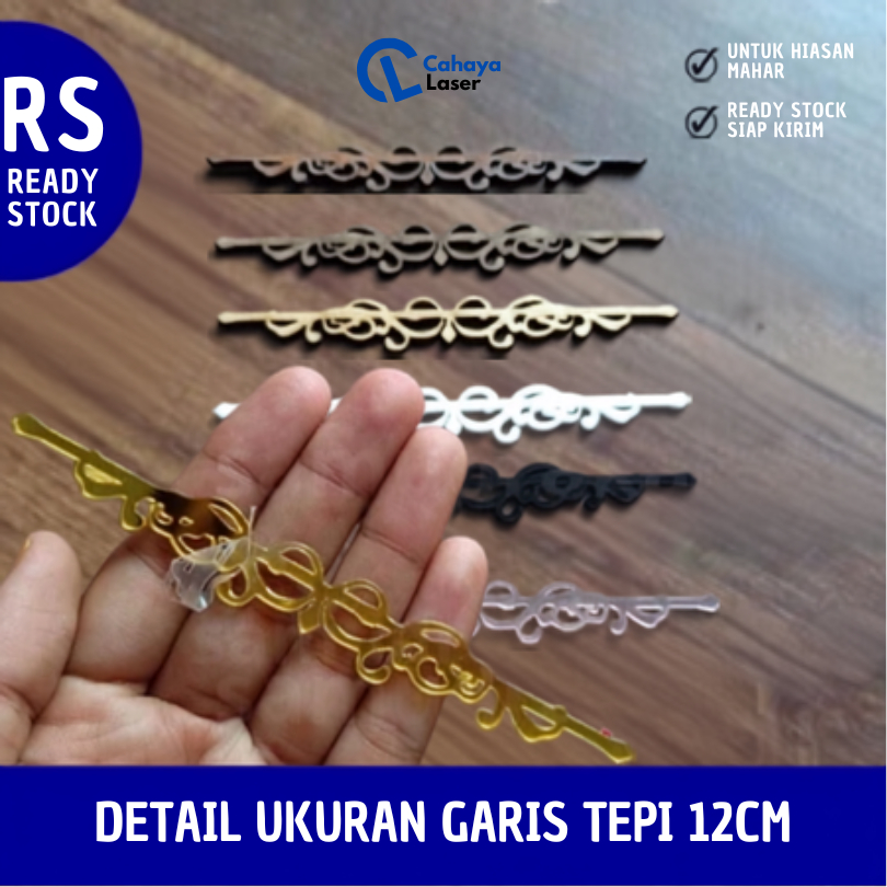 Garis Tepi Hiasan Mahar Bahan Akrilik Mirror Gold , silver, Hitam, putihTriplek , Pollywood Mdf Gari