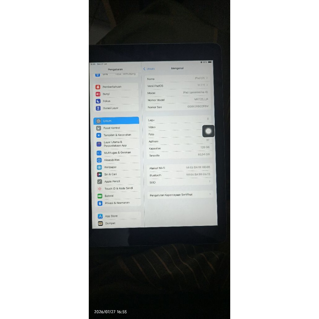 Ipad 6 128gb No Minus [Second]