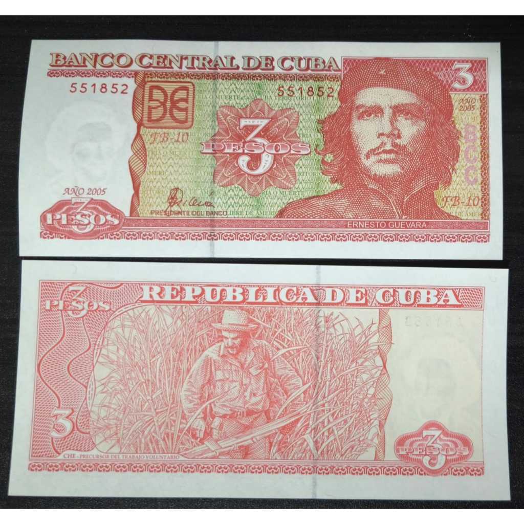 2005 CUBA 3 Pesos UNC-Original-Gress