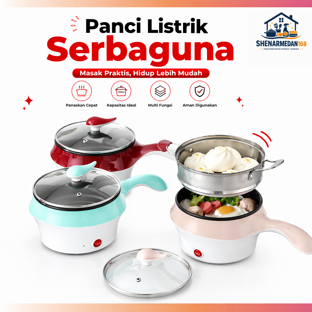 Panci Listrik Serbaguna Panci Elektrik Perlengkapan masak Peralatan masak