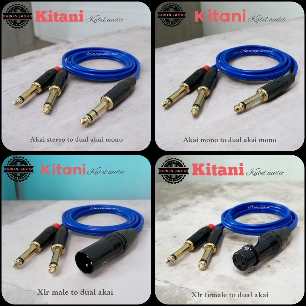 Kabel xlr,akai to dual akai mono