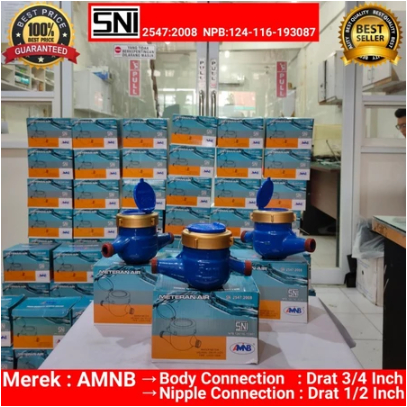 Meteran air SNI PDAM besi 1/2 inch-Flow meter PAM 1/2"-Water meter AMNB (SNI) Meteran Air Pdam Meter