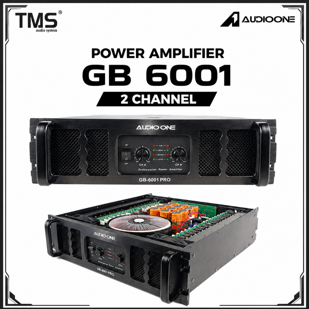 Power Amplifier AUDIO ONE GB6001 Pro 2x2500watt Sound System Lapangan Original I TMS AUDIO