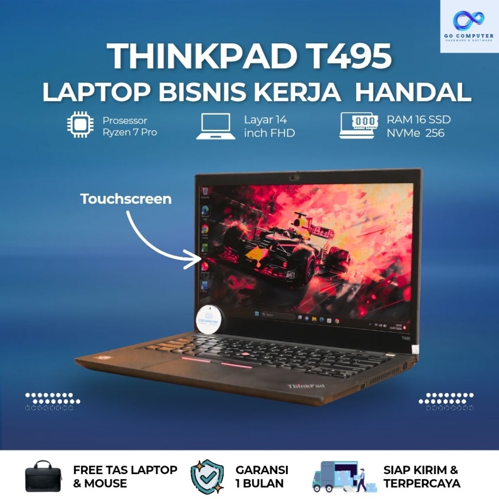 LENOVO THINKPAD T495 RYZEN 7 3700U TOUCHSCREEN RAM16 SSD 256 GB