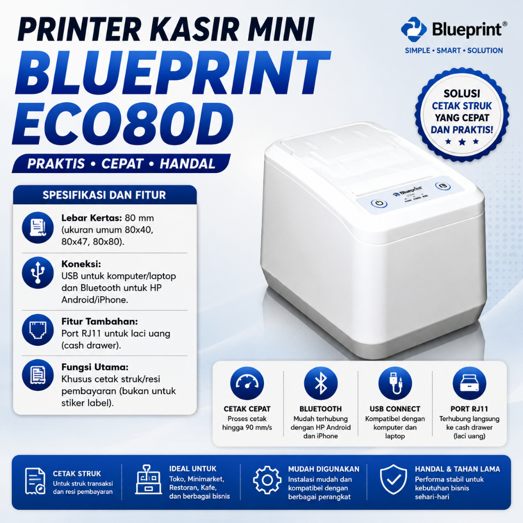 Printer kasir mini blueprint ECO80D