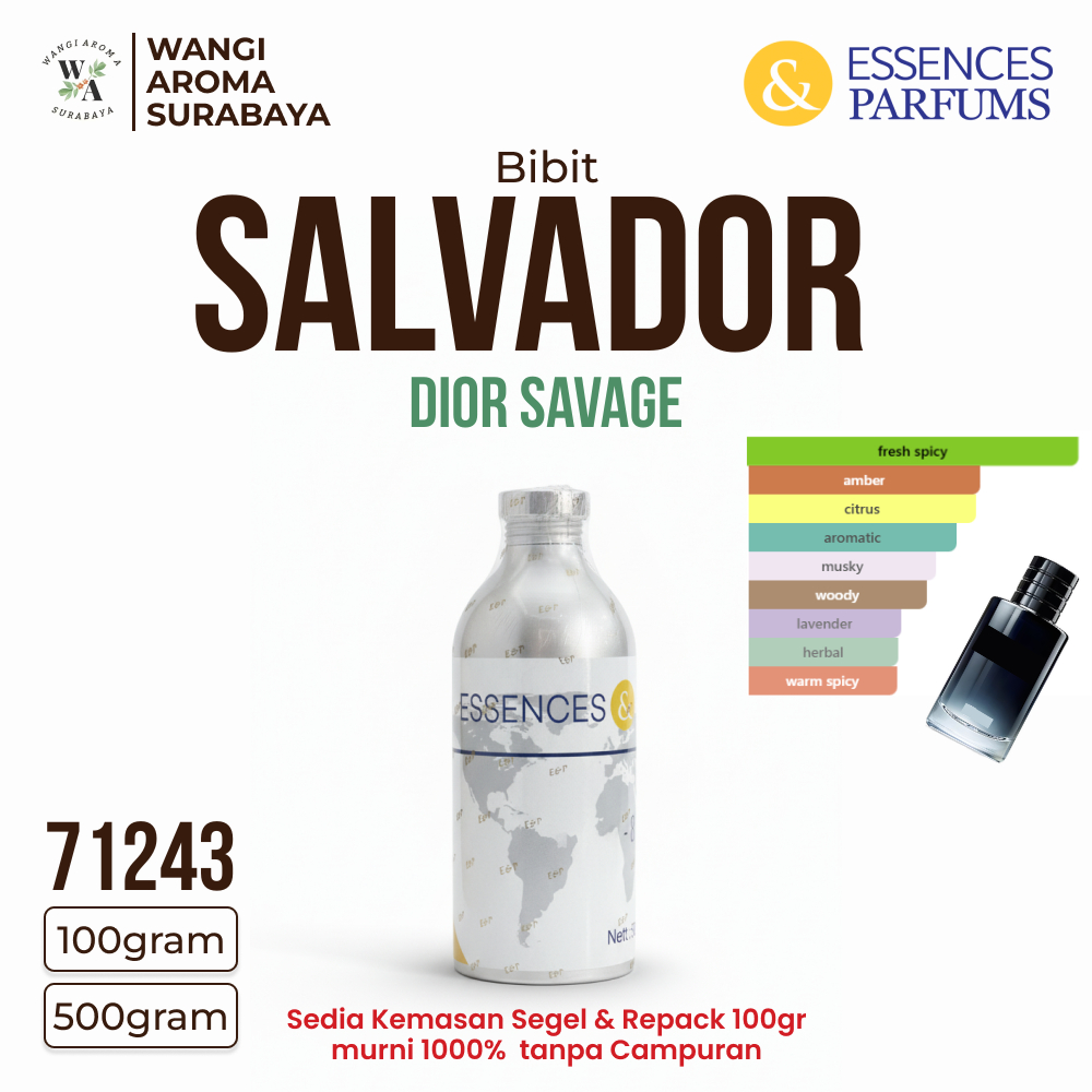 SALVADOR 79860  ESSENCES & PARFUMS - BIBIT PARFUM - INSPIRED D SAVAGE - SEGEL & REPACK 100G & 500G