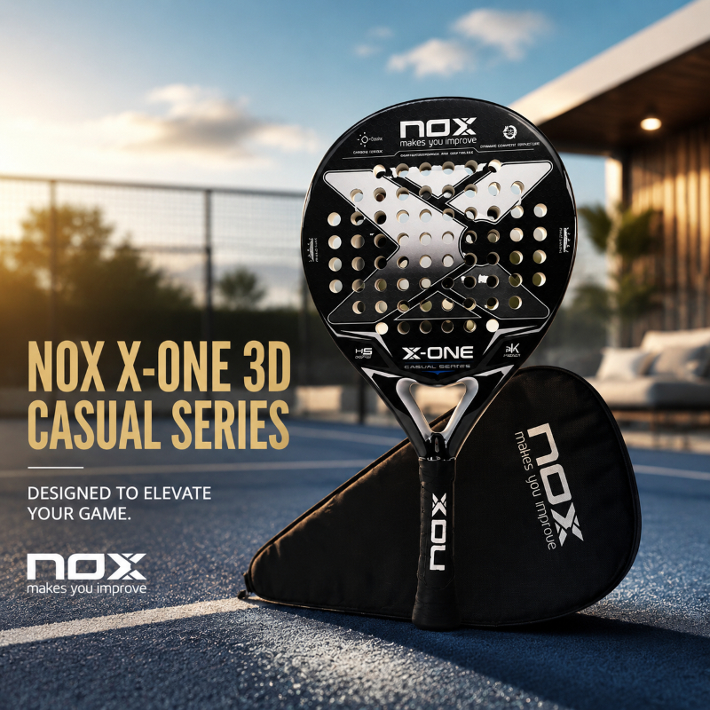 [ORI] Raket Padel NOX X‑ONE 3D | Serat Karbon Frame Kokoh Sweet Spot Luas Anti Getar Termasuk Tas Co