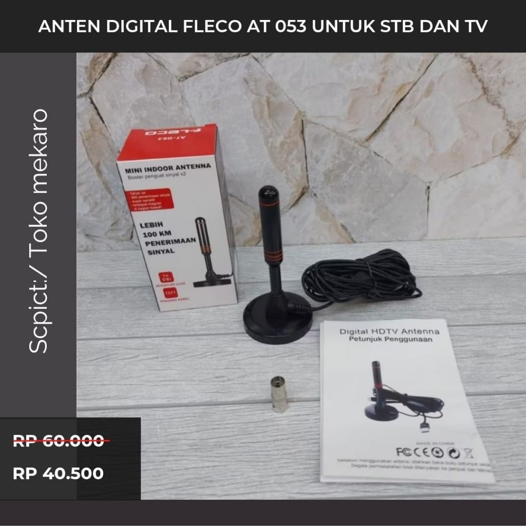 Promo ANTEN DIGITAL FLECO AT 053 UNTUK STB DAN TV