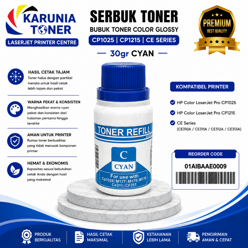 Serbuk Toner JMH CP1025 CP1025 CP1025nw CP1215 CP1515 CP1525 CYAN