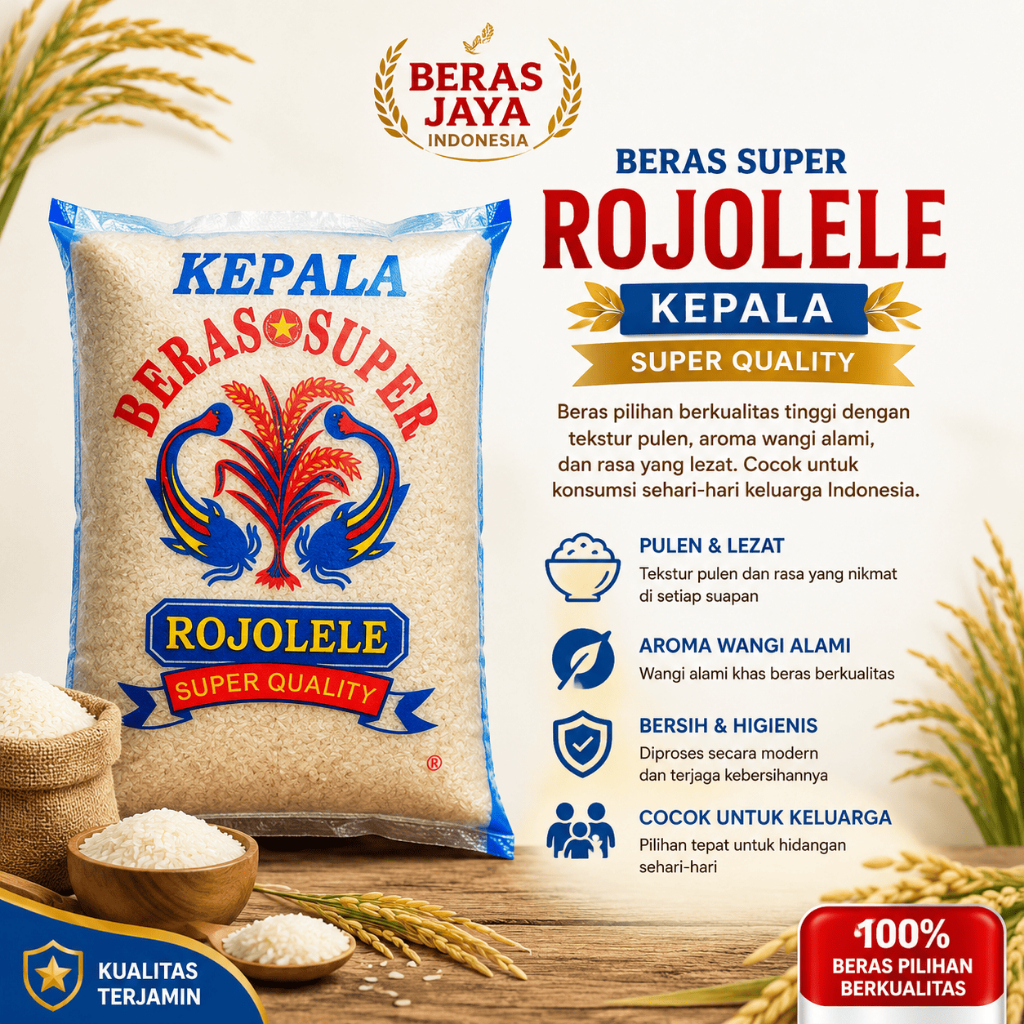 BERAS ROJOLELE 50 KG PULEN SEGAR PUTIH ALAMI