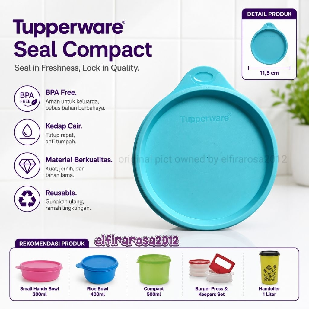 BARU Tutup/Seal Compact, Small handy bowl Tupperware