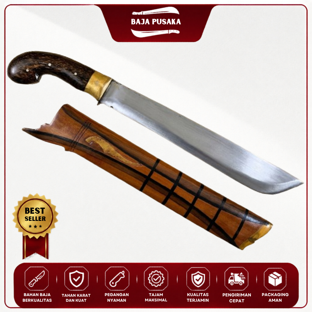 Golok Kebun Cibatu Baja Asli Fulltang Kuat & Tajam Peralatan Berkebun Alat Potong Kayu dan Bambu | K