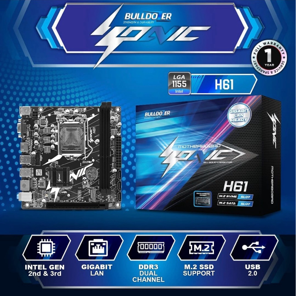 Motherboard Bulldozer H61 Nvme Socket 1155