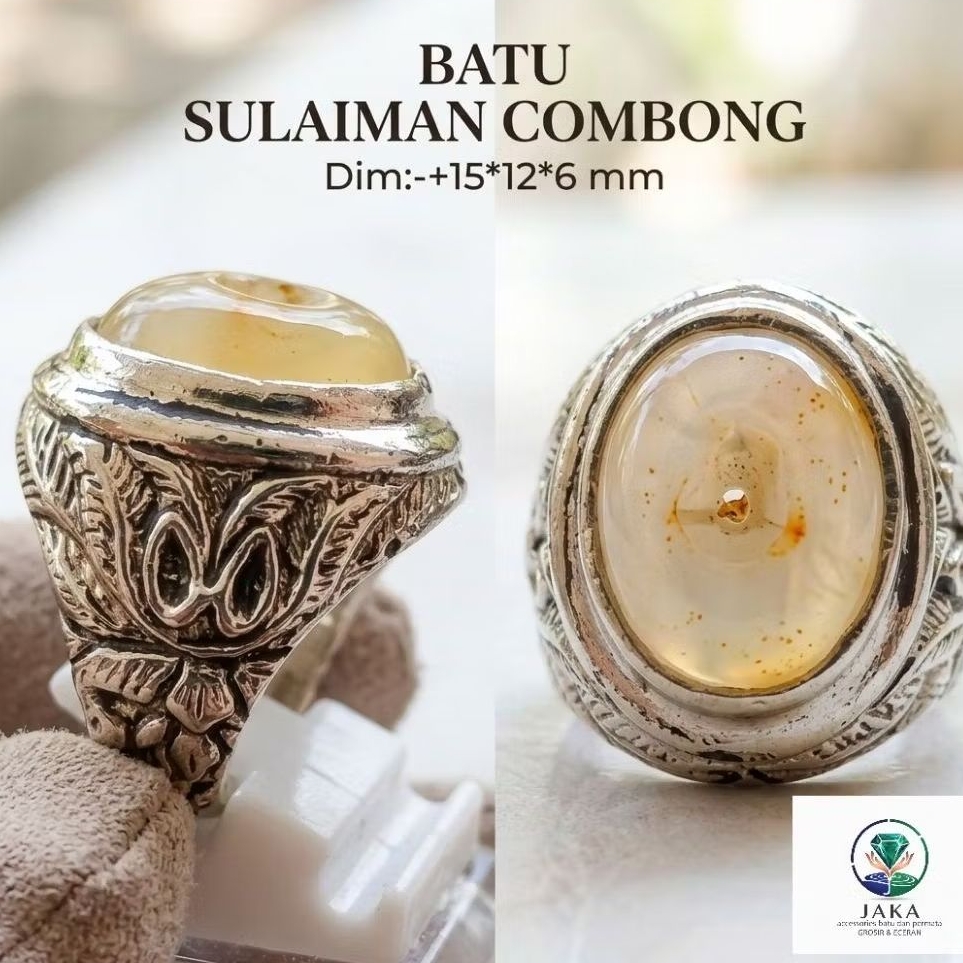 Cincin Batu Sulaiman Combong Serambut Ring Alpaka Super