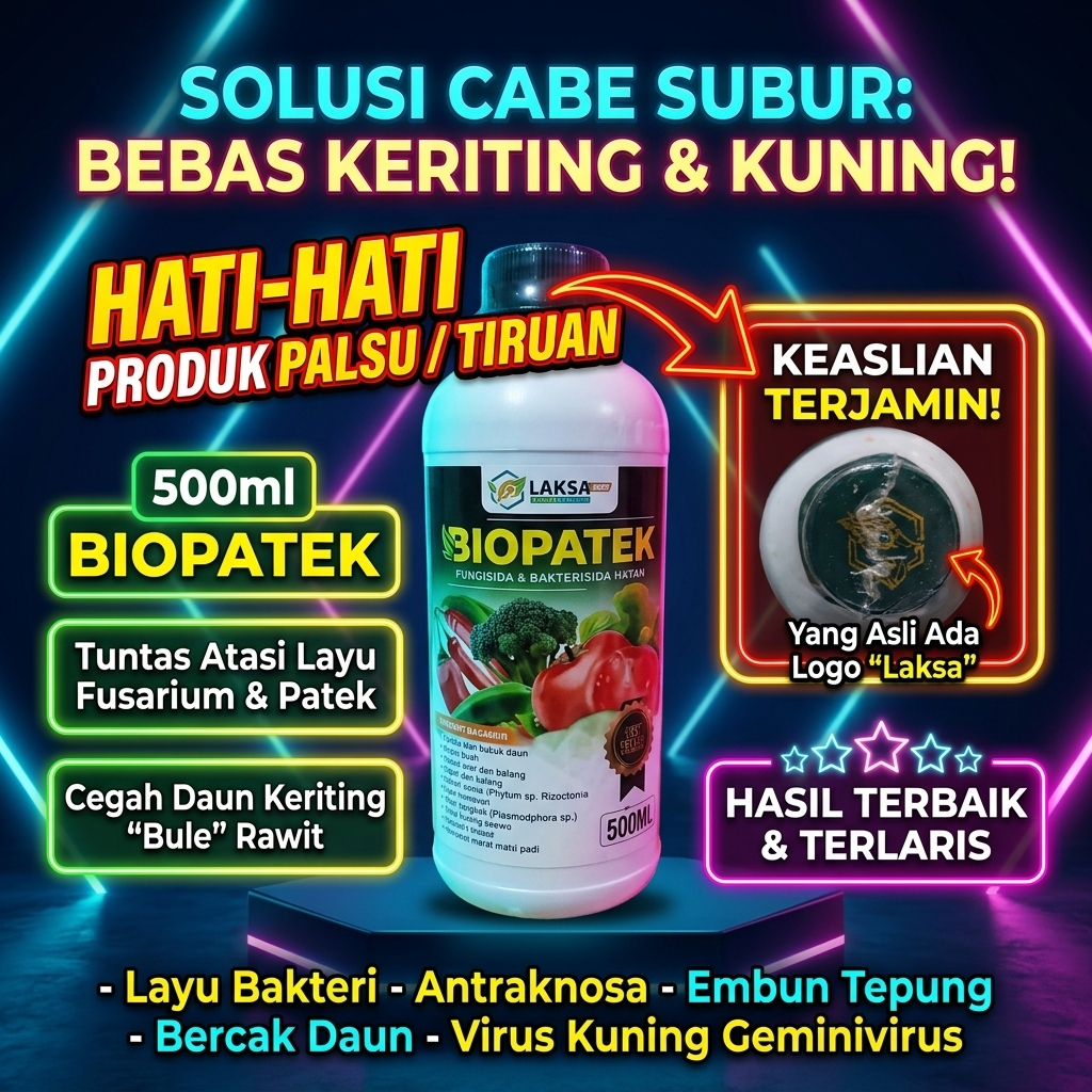BIOPATEK 500ml Obat Cabe Daun Keriting Dan Kuning Untuk Cabe Besar - Obat Layu Obat Cabe Layupusariu
