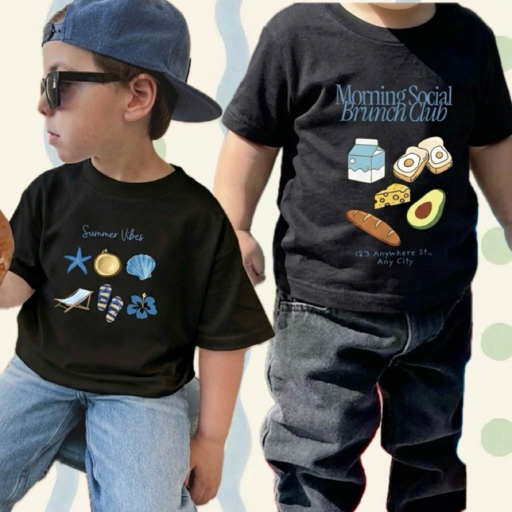 Monomoli - Kaos Anak Unisex  / Graphic Tee / Black Shirt Graphic Kids / Kaos Graphic Anak