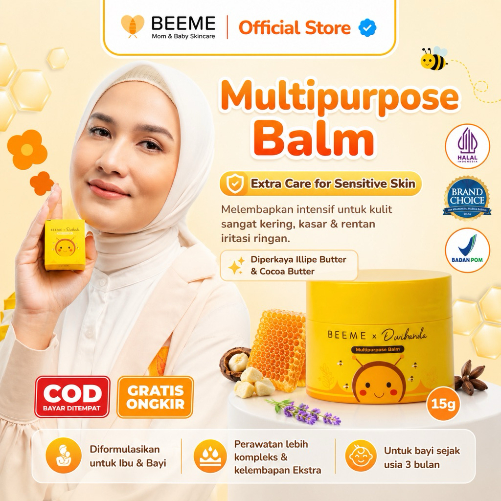 Beeme Multipurpose Balm – Baby Skincare untuk Kulit Sensitif, Kering & Iritasi