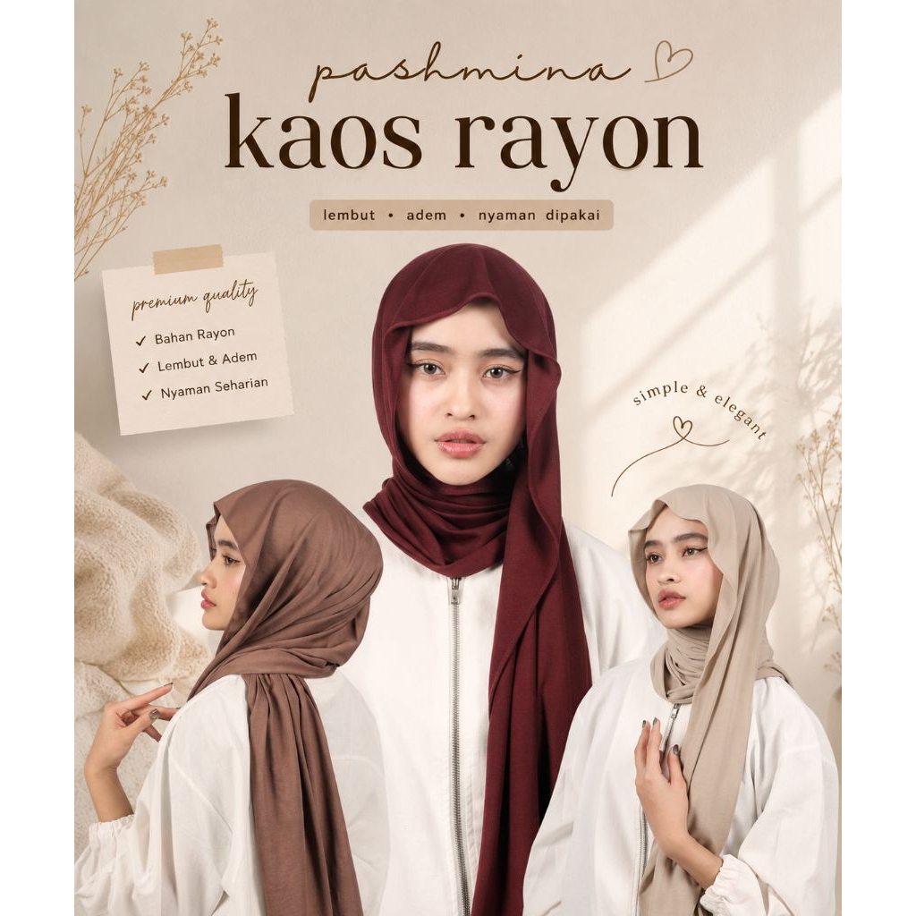 PASHMINA KAOS RAYON SUPER PREMIUM PASHMINA TURKI SHAWL MLEYOT 180cmX75CM