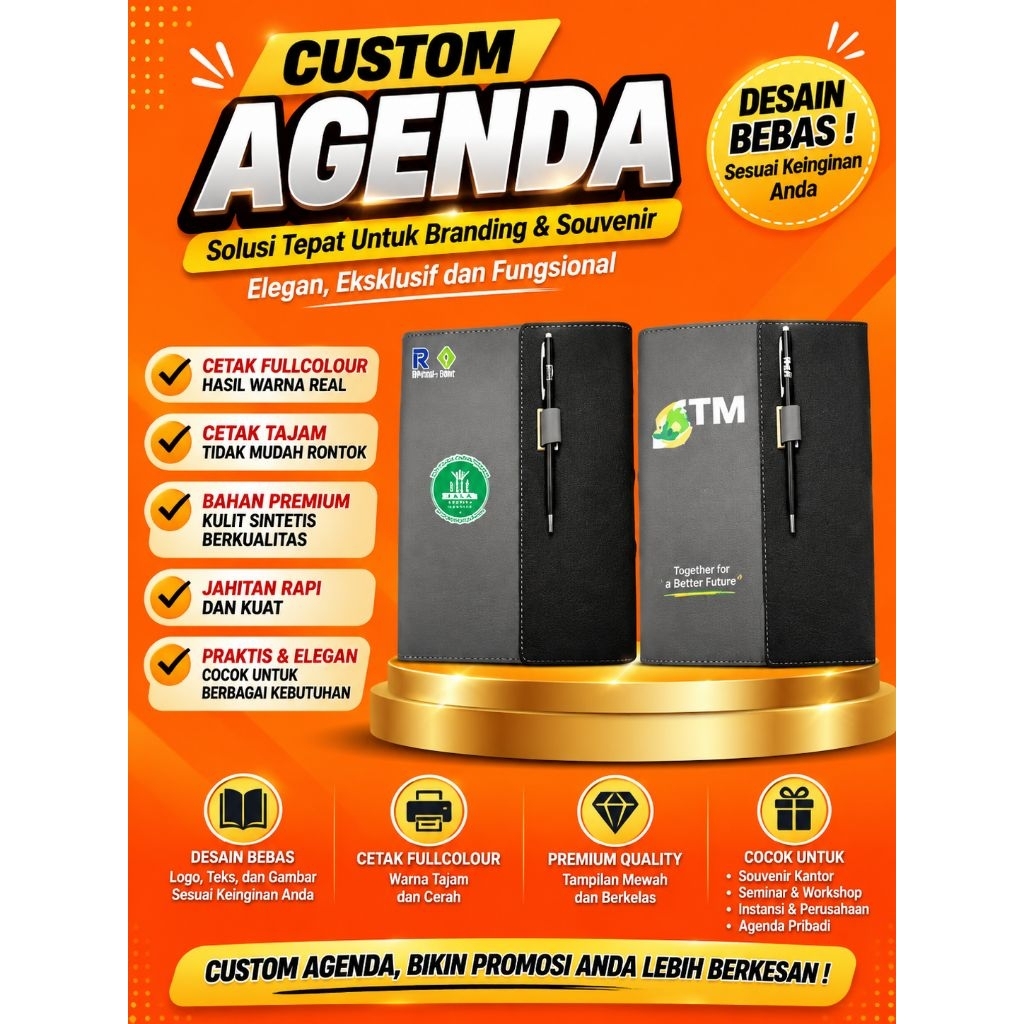 buku agenda/notebook custom/buku memo/buku harian/agenda custom