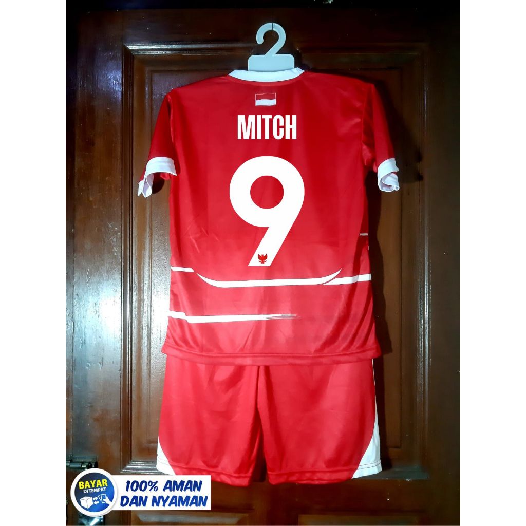 SETELAN TIMNAS MITCHEL BAKER 9 - Jersey Timnas Indonesia 2026 Merah putih unisex Big size kaos Baju 